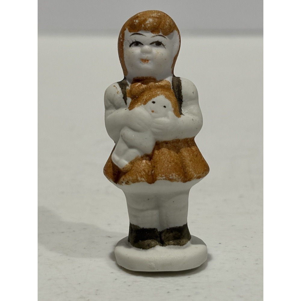 Vintage Japan Chalkware Girl Figurines Pair Mid Century Nursery Sisters - Picture 7 of 11